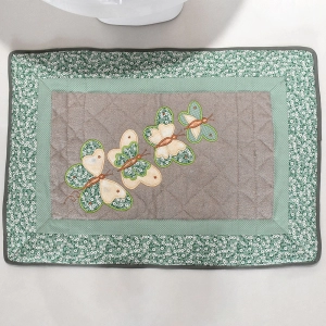 JOGO DE BANHEIRO BORBOLETA VERDE 3 PEÇAS