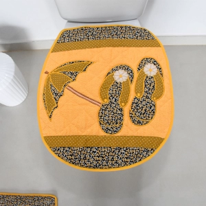 JOGO DE BANHEIRO CHINELO AMARELO 2 PEÇAS