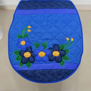 JOGO DE BANHEIRO FLOR AZUL 2 PEÇAS