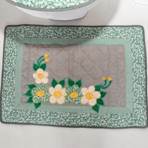 JOGO DE BANHEIRO FLOR VERDE 3 PEÇAS