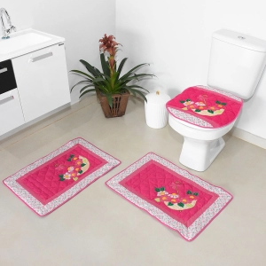 JOGO DE BANHEIRO GUARDA CHUVA PINK 3 PEÇAS