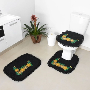 JOGO DE BANHEIRO FLOR 3 PEÇAS