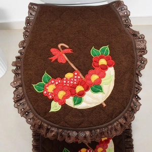 JOGO DE BANHEIRO GAURDA CHUVA MARROM 3 PEÇAS