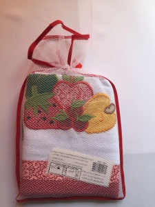 EMBALAGEM C/ GUARDANAPOS VERMELHO BARRADO 2 PEÇAS