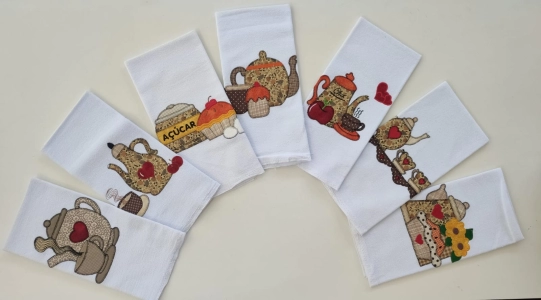 KIT COM 7 GUARDANAPOS P/ ACABAMENTO - BULE