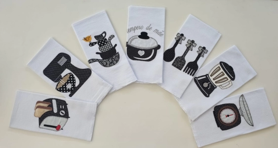 KIT COM 7 GUARDANAPOS P/ ACABAMENTO - COZINHA